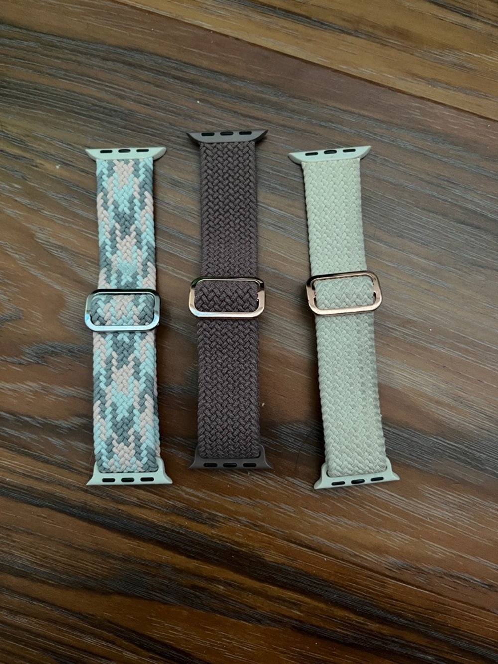 Braided Stretch Replacement Smartwatch Bands — Mint, Brown & Pastel Multi